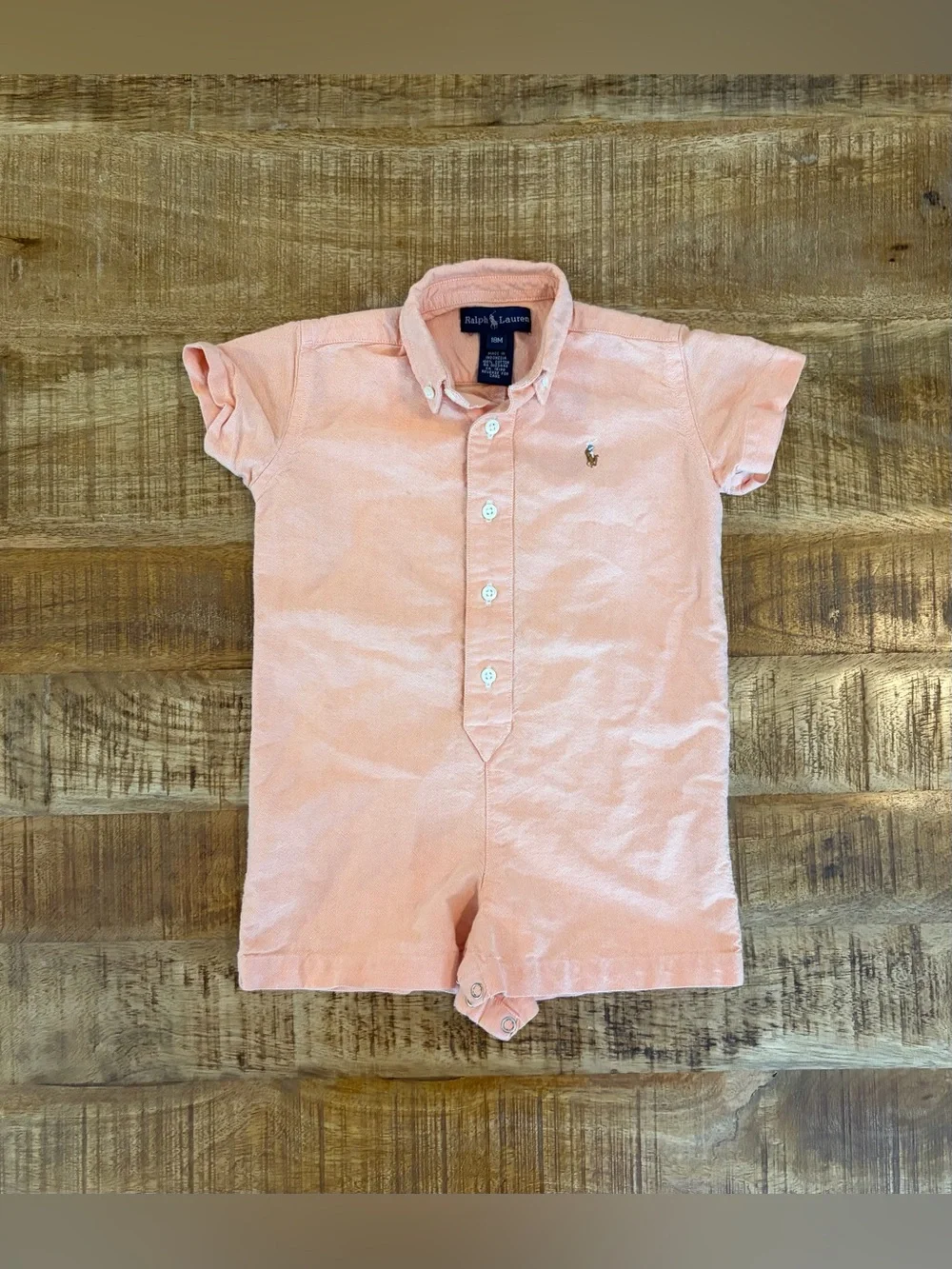 Ralph Lauren Cotton Chambray Shortall Flesh Pony